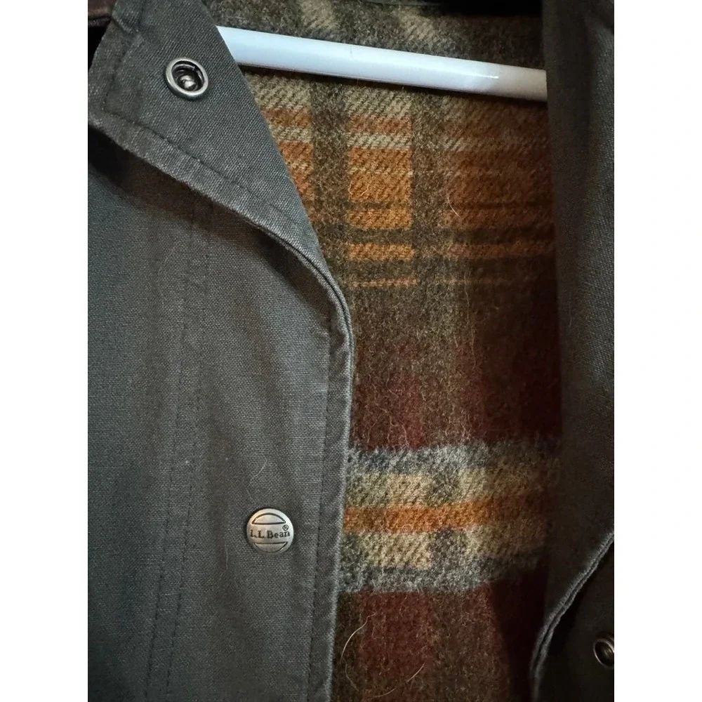 Vintage Long LL Bean Olive Jacket - Picture 6 of 16